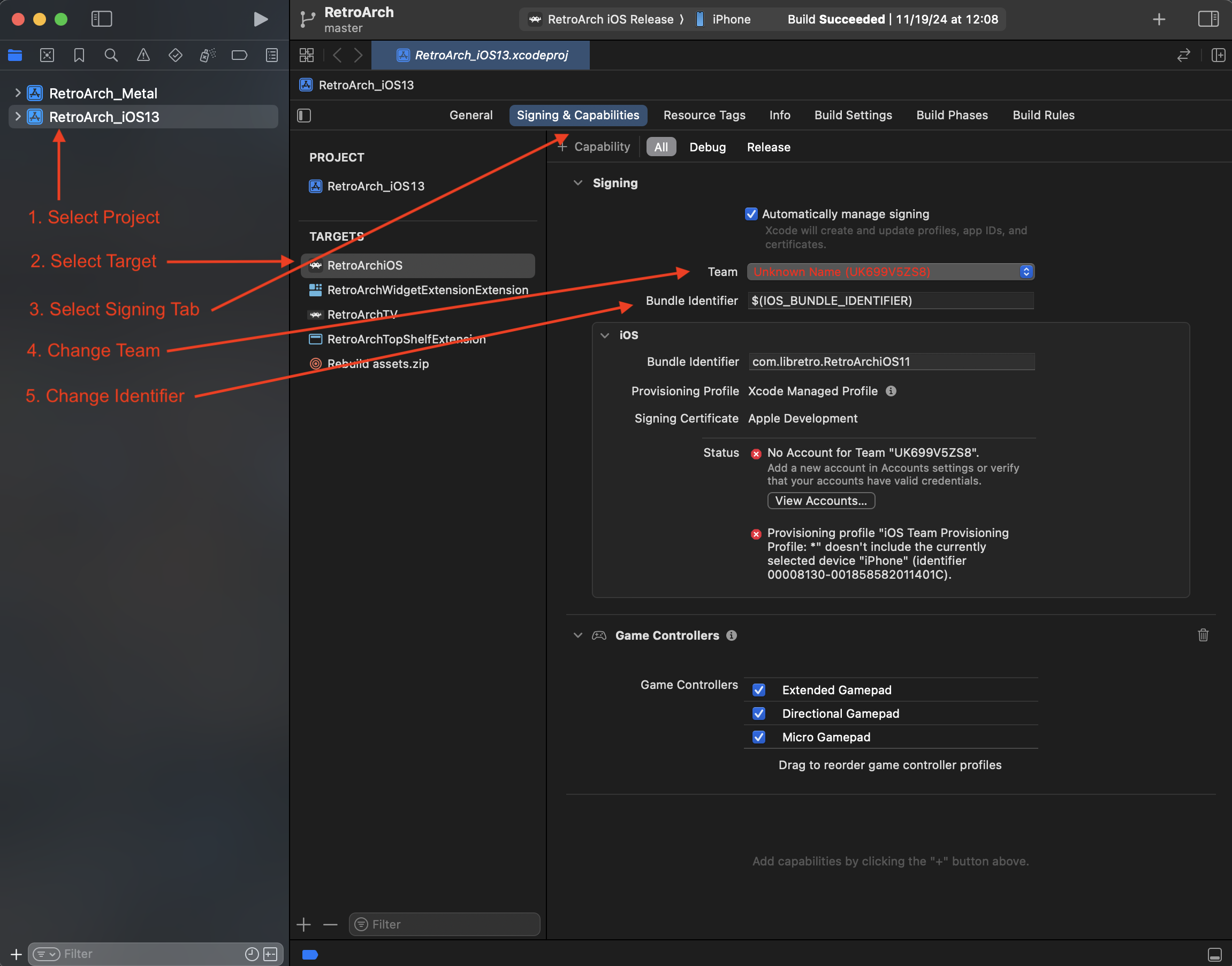 Xcode Steps