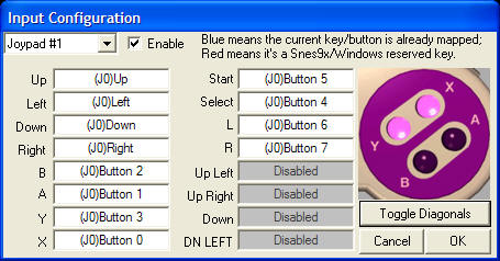 Snes9x joypad configuration